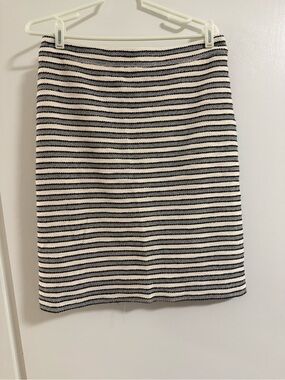 J. Crew Blue & White Striped Pencil Skirt